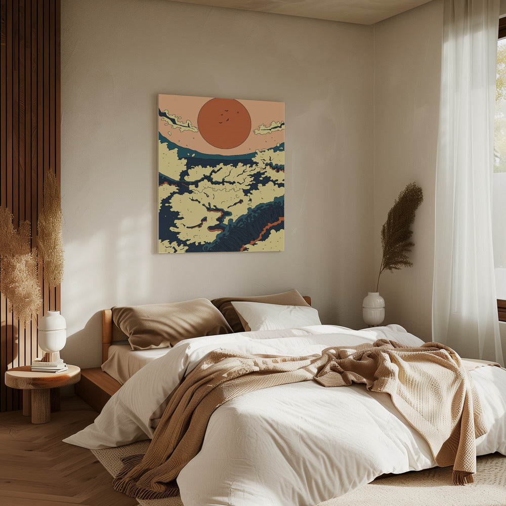 Abstract Japanese Sunset | Canvas