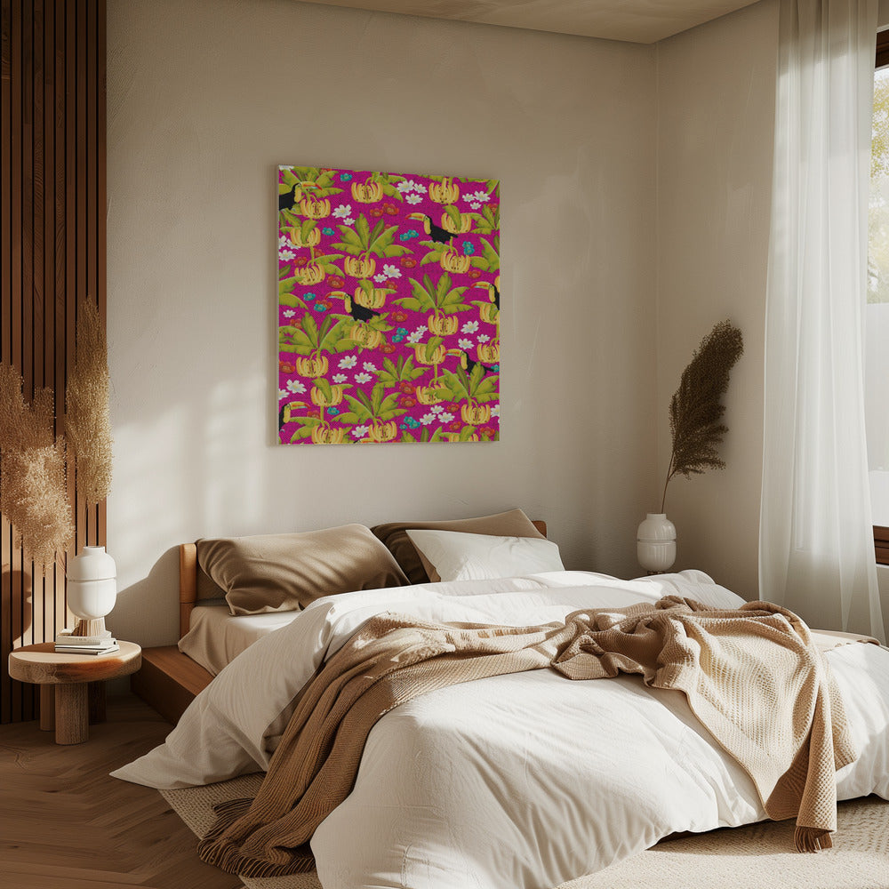 Bananas And Toucans Pattern | Canvas