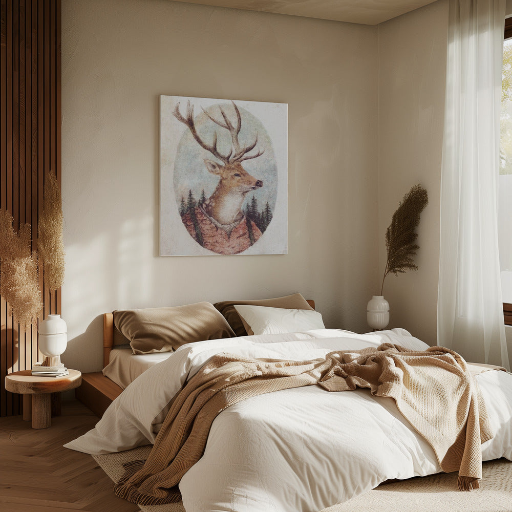 Deer In A Rustic Outfit | Canvas