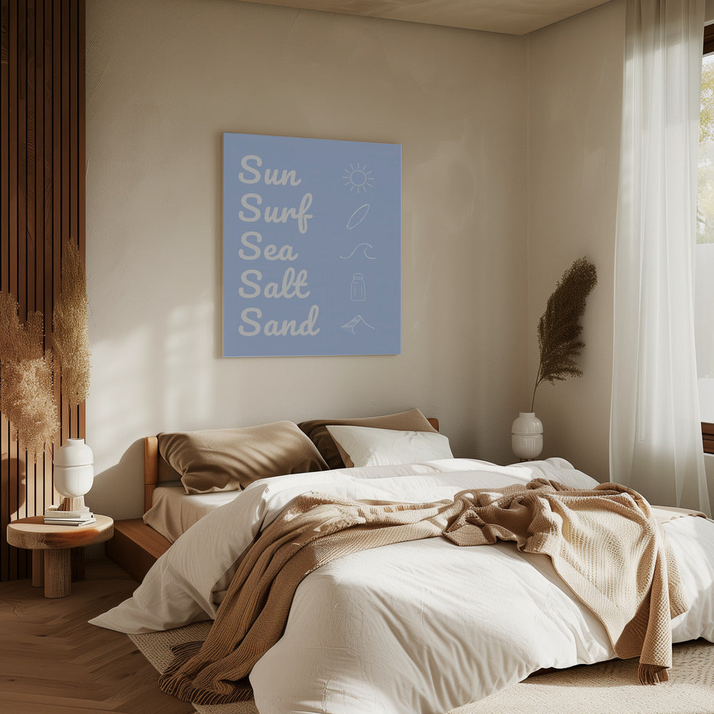 Sun Surf Sea Salt Sand Light Blue | Canvas