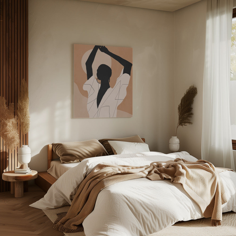Minimal Abstract Art Sunset Girl | Canvas