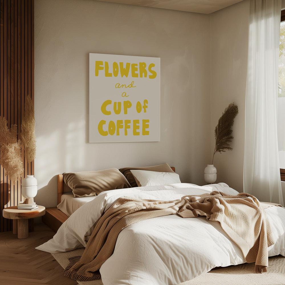 Flowers and a Cup of Coffee | Canvas