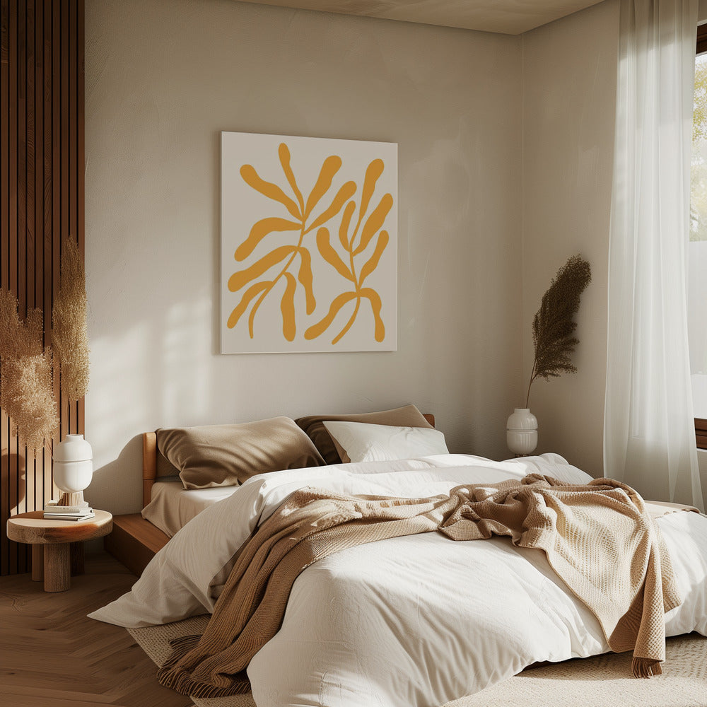 Yellow Leaf Silhouettes | Canvas