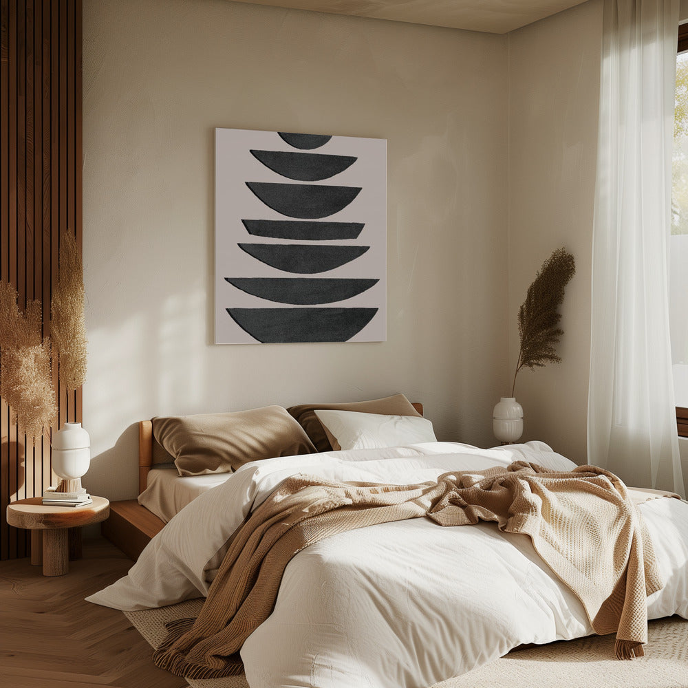 Stacked Black Semi Circles | Canvas