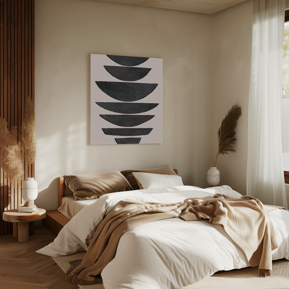 Stacked Black Semi Circles | Canvas