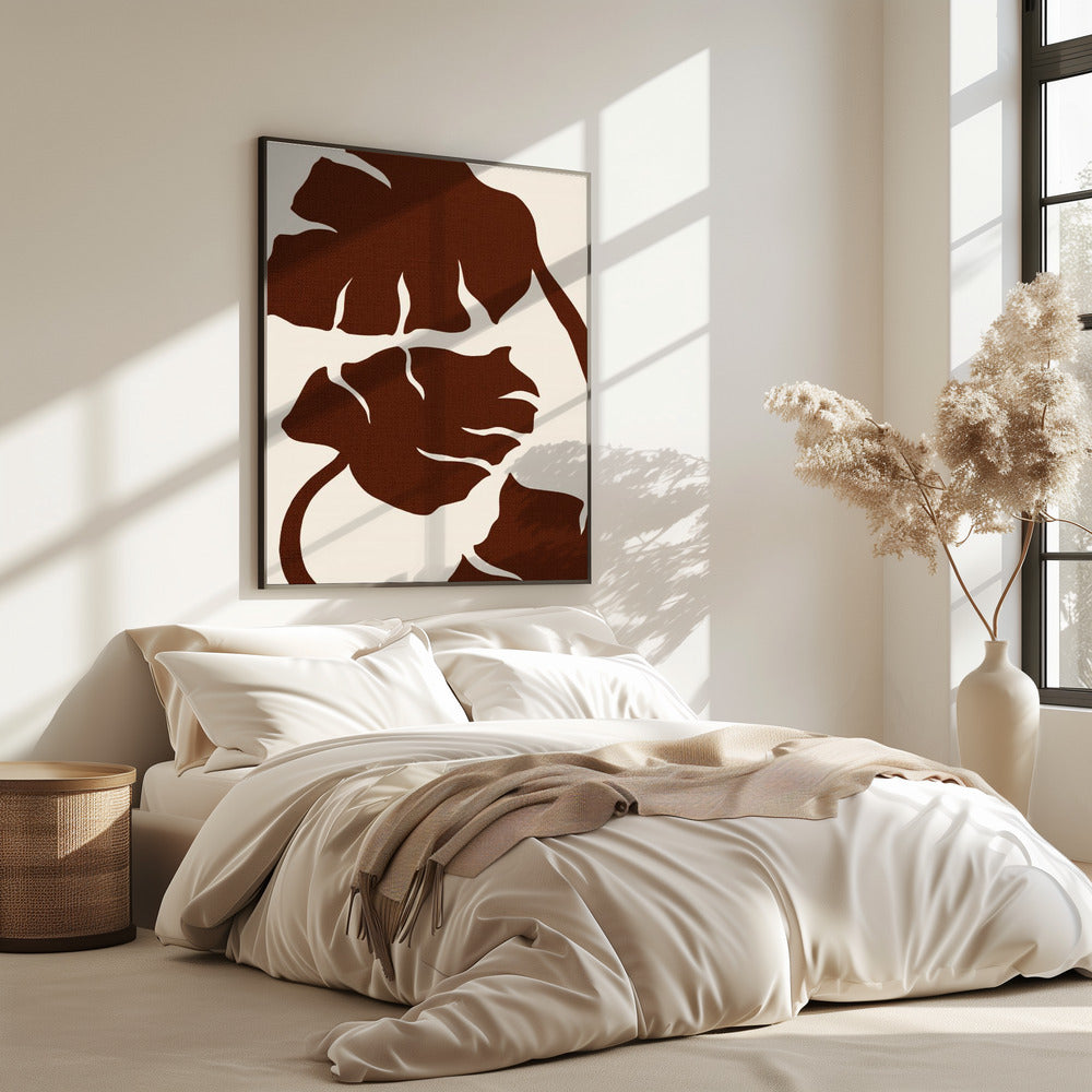 Monstera Canvas Brown | Poster