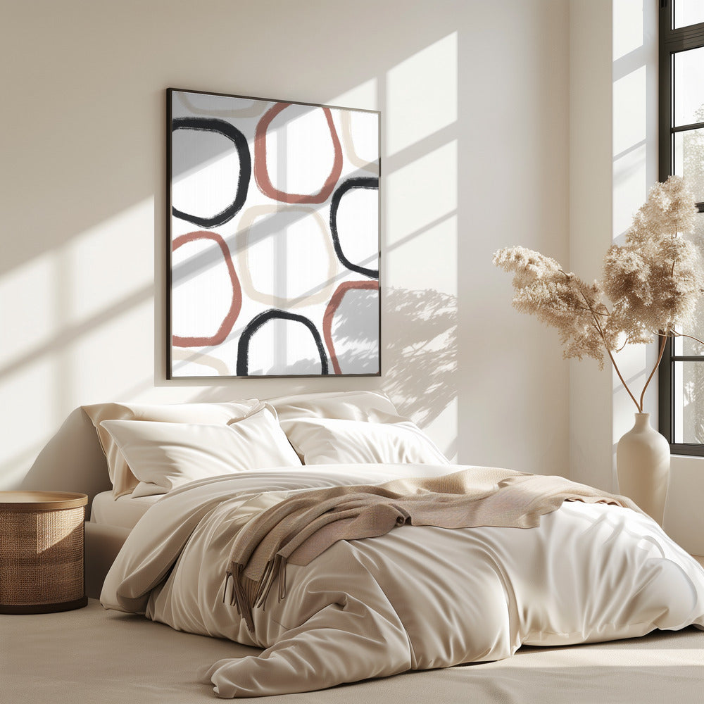 Circles in Black Beige and Rust | Poster