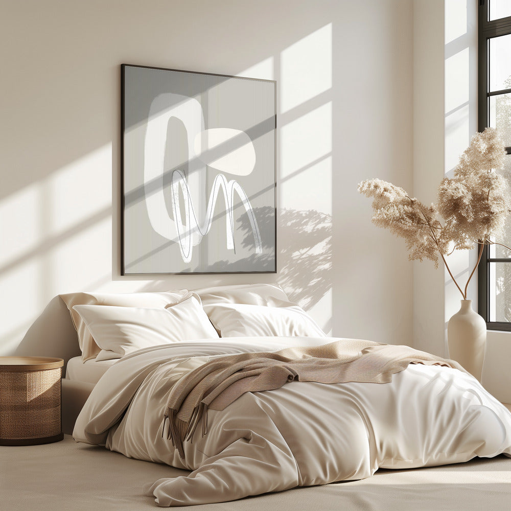 Flowing Curves and Shapes in Neutral Tones | Poster