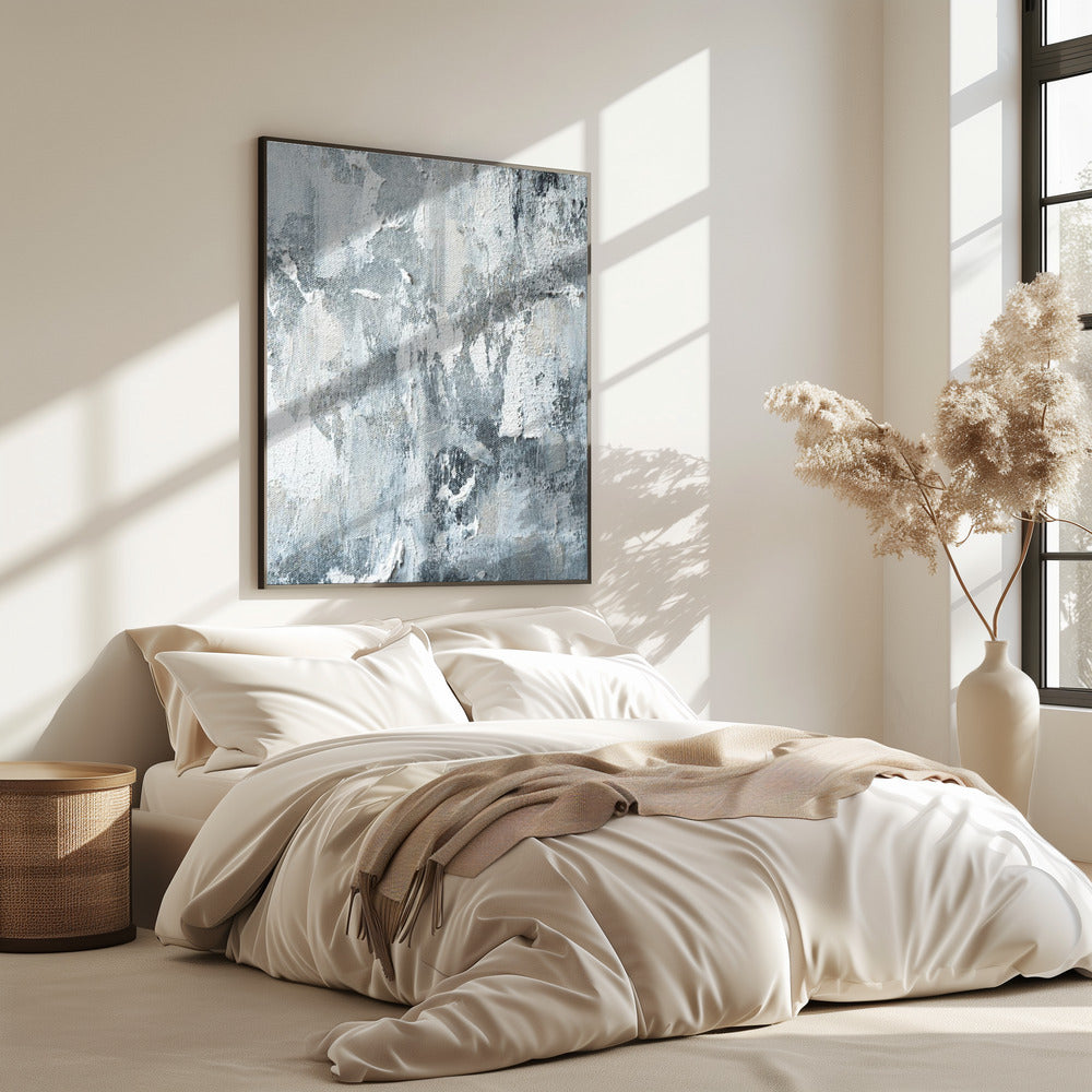 Textured Layers Of White And Gray | Poster