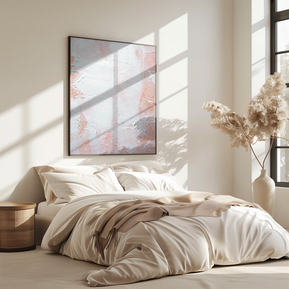 Minimalist Design With Peach And White Tones | Poster