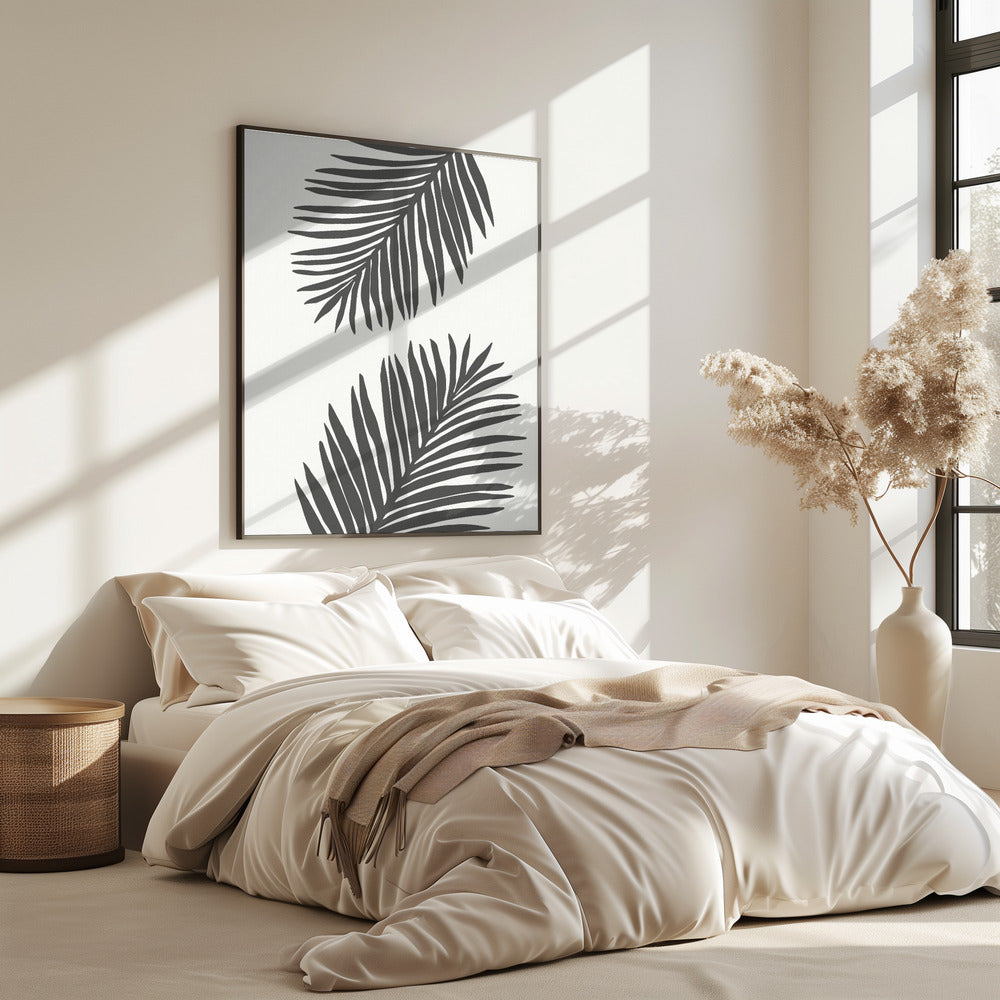 PALM LEAF 12 GRAPHITE GRAY | Poster