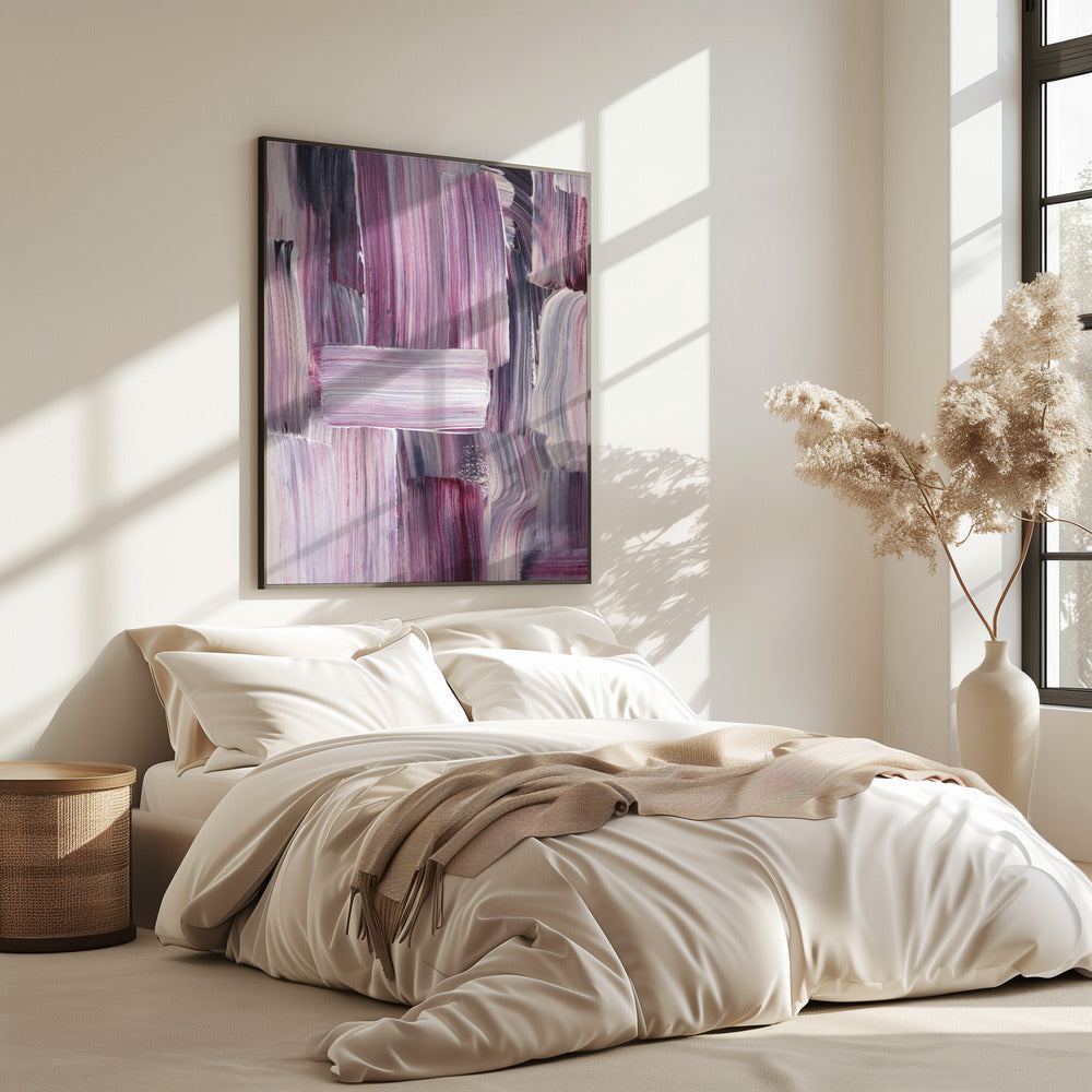 Bold Brushstrokes in Shades of Violet and Pink | Poster