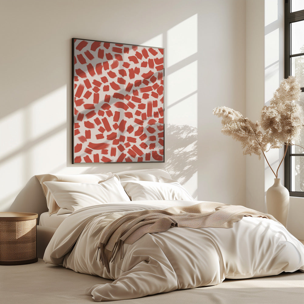 Red Brush Strokes | Poster