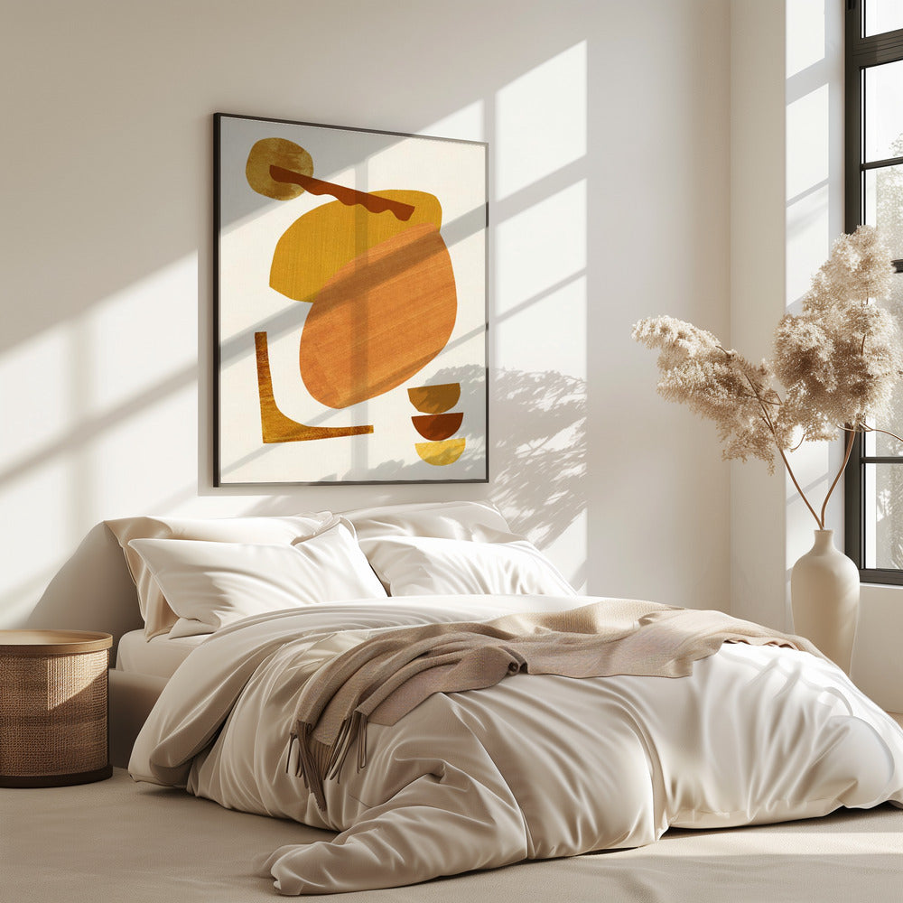 Abstract Collage With Warm Shapes | Poster