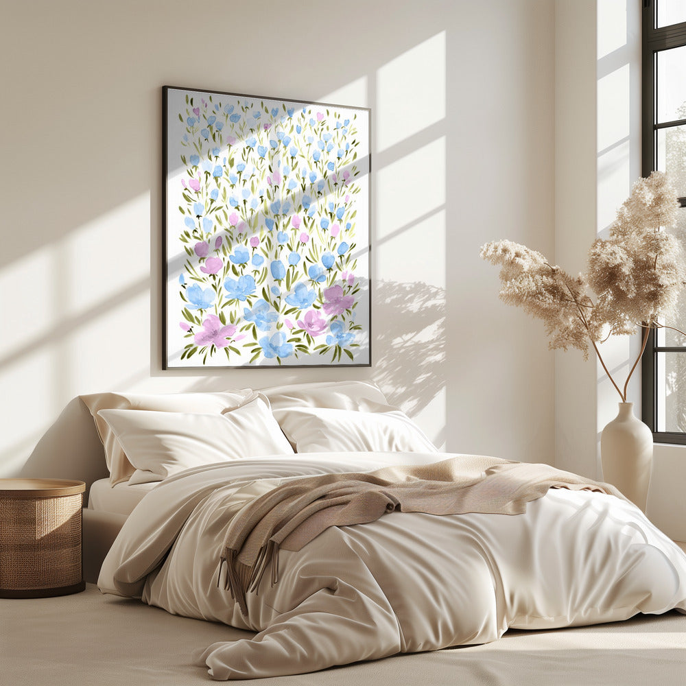 Field of purple and blue flowers | Poster