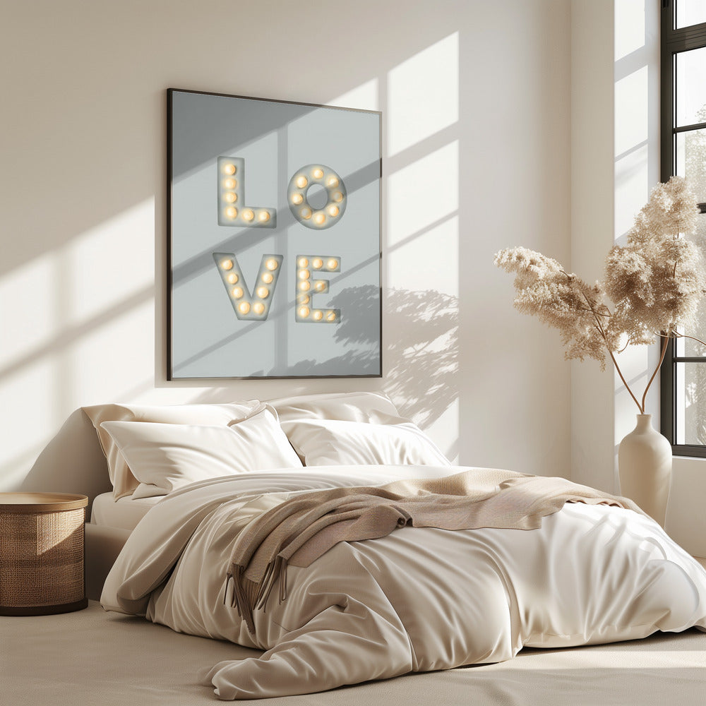 LOVE Light Letters Green | Poster
