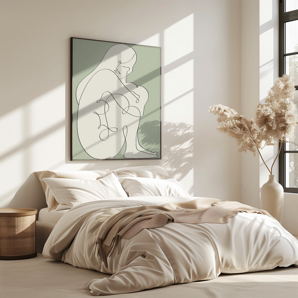 Sitting Woman Green | Poster