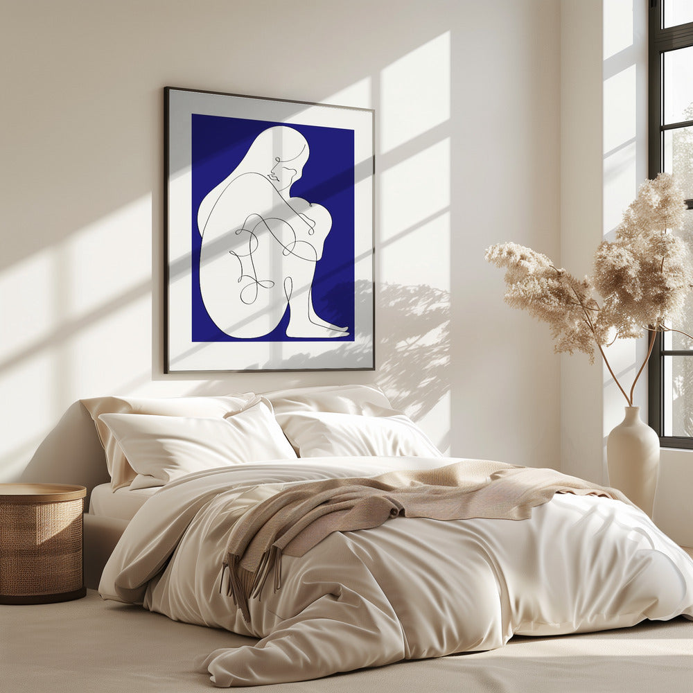 Sitting Woman Blue | Poster