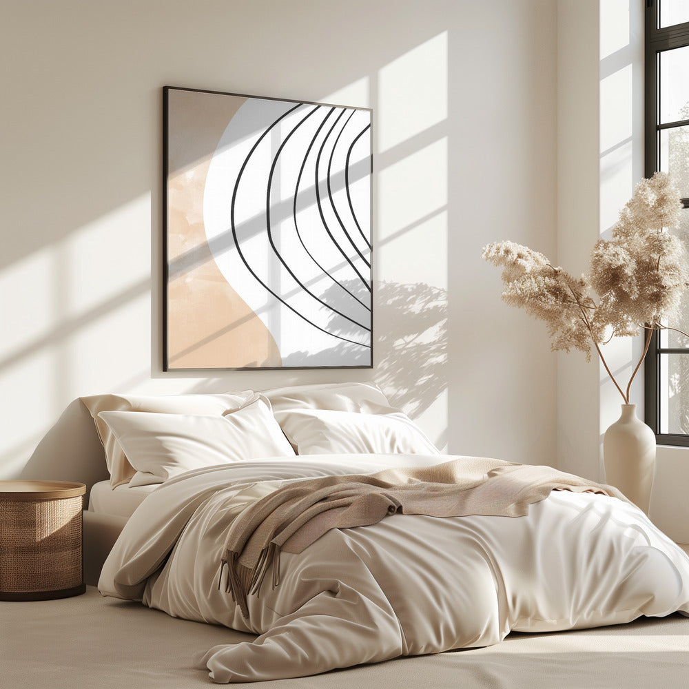 Beige Black Line Art | Poster