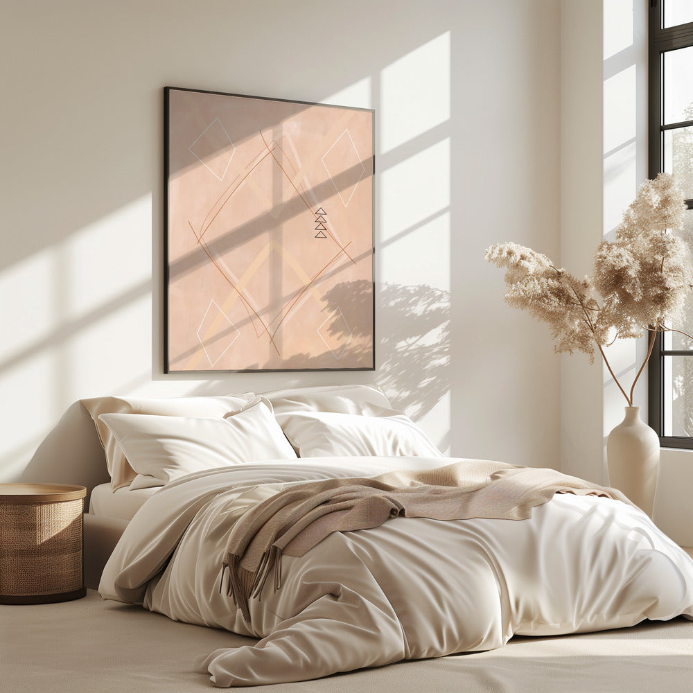 Abstract Geometric Art Beige Tones | Poster