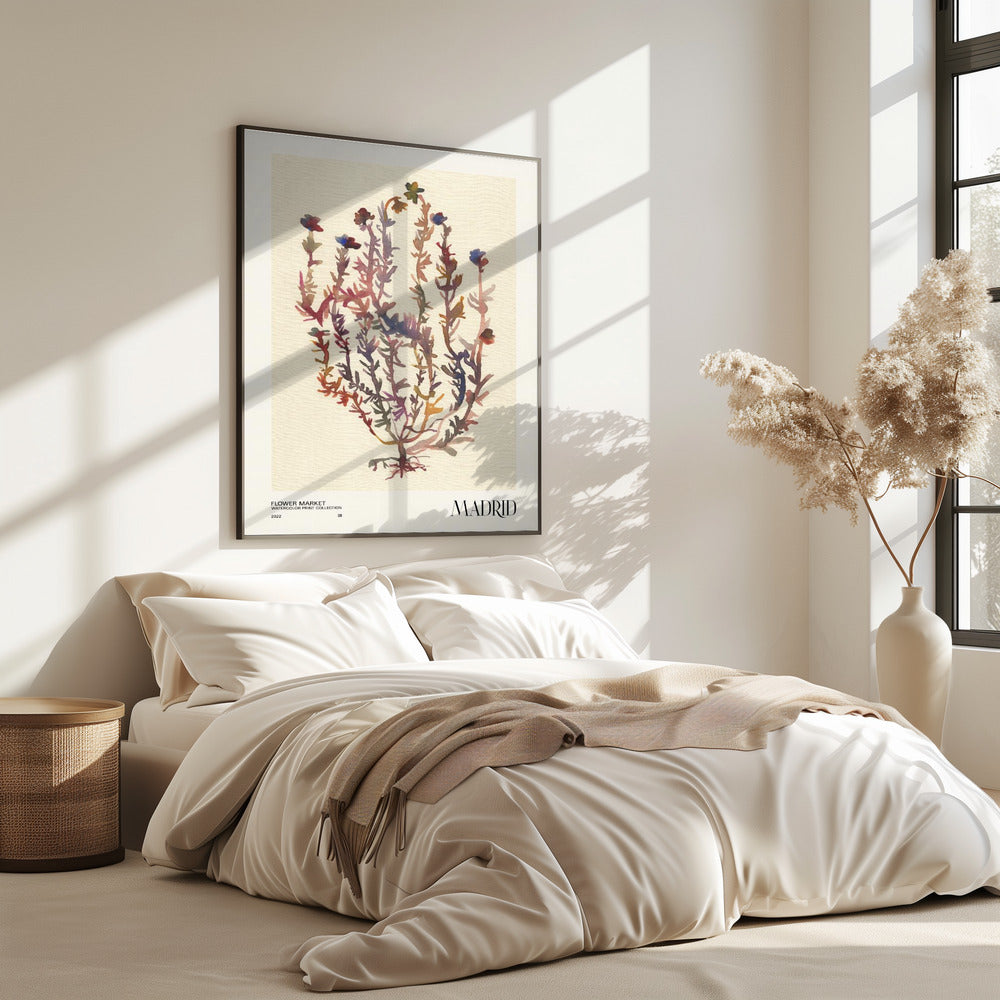 Watercolor print collection. Flower market - Madrid | Poster