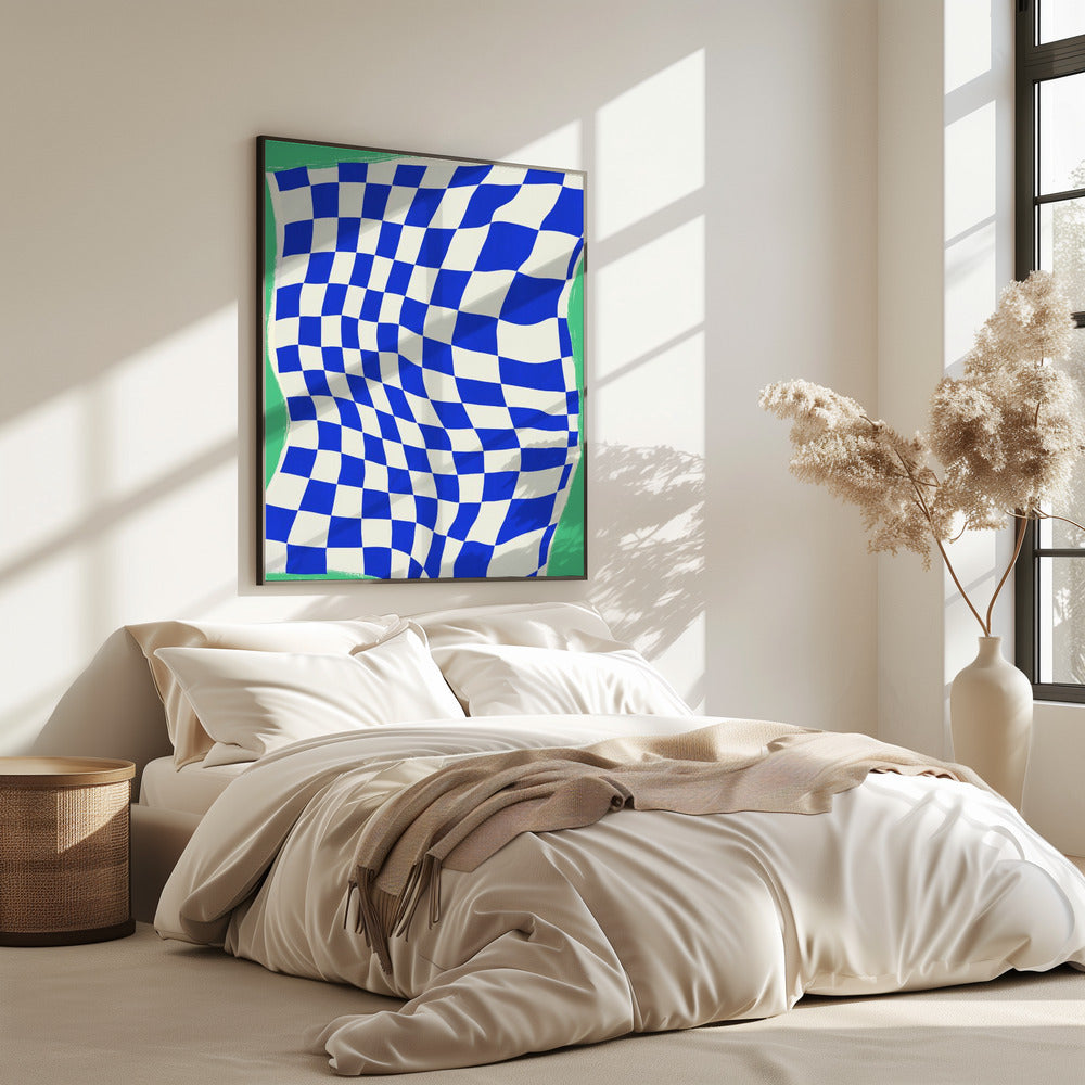 Blue Checker Pattern | Poster