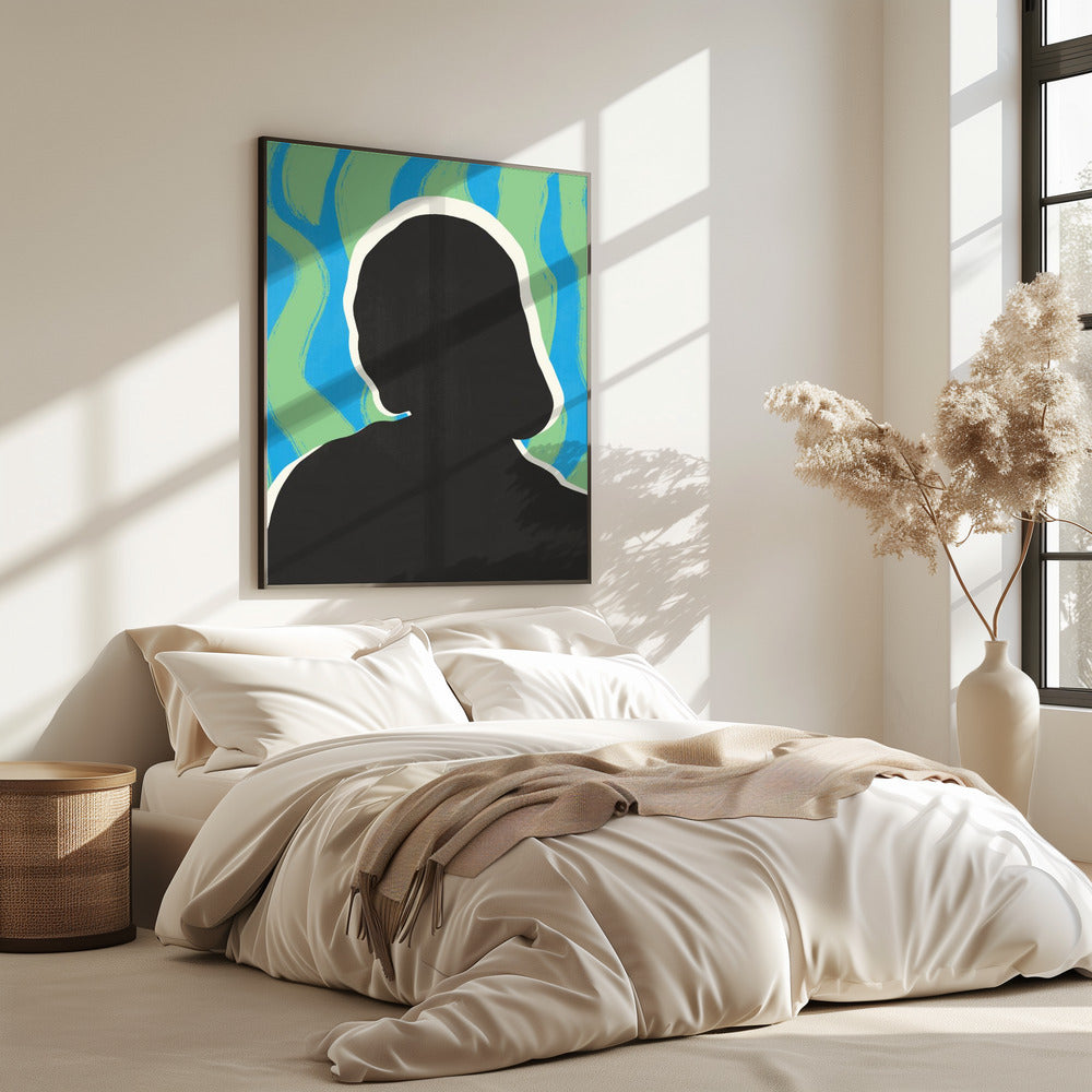 Anonymous Portrait In Cool Colors | Poster