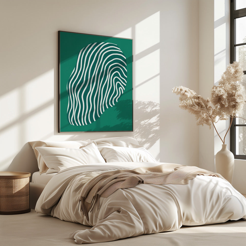 Line art confined in space-green | Poster