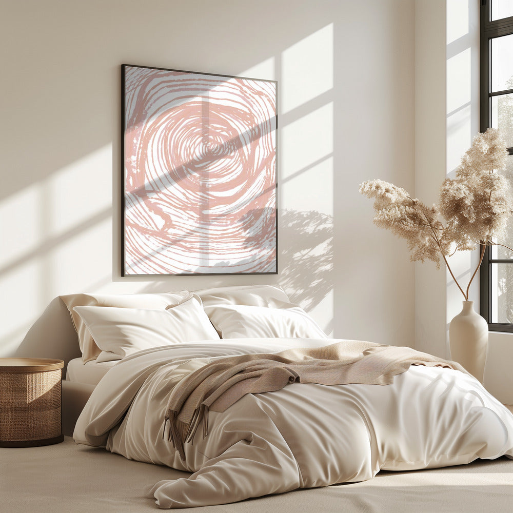 Swirling Lines In Soft Peach Tones | Poster