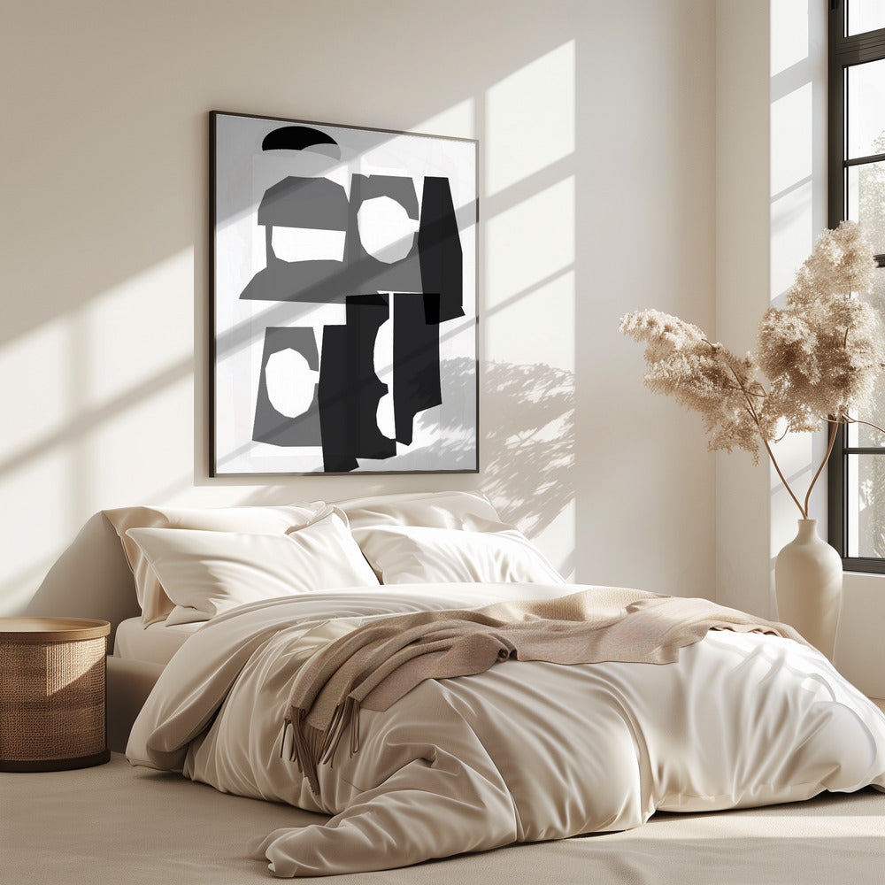 Black and White Cut Out Shapes 3 | Poster