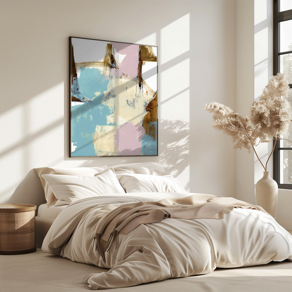 Blue Pink Dusky Abstract 1 | Poster