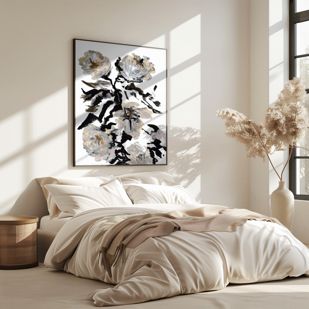 Le Jardin Botanique Black and White Flower | Poster