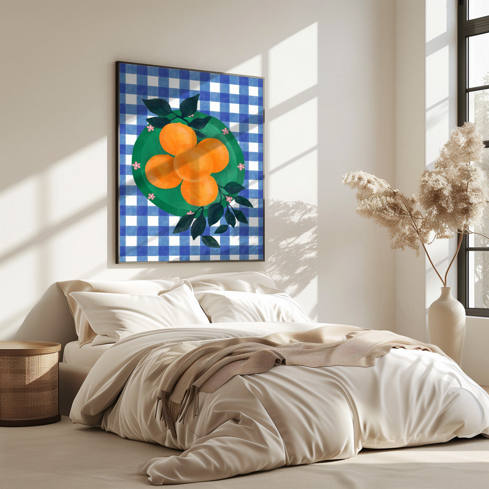 Checkered Citrus Charm | Poster