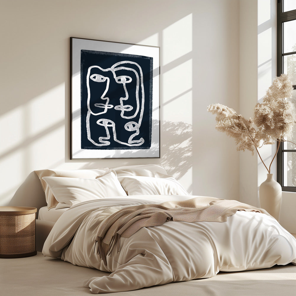 Navy Abstract People | Poster