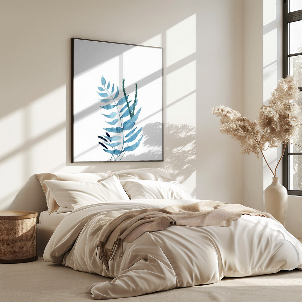 Blue Watercolour Flowers 2 | Poster