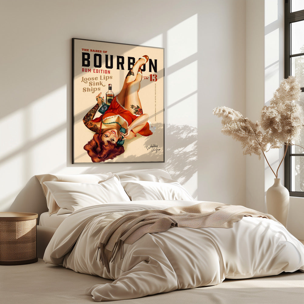 Babes of Bourbon Vol 13 Rum Drinking Pinup Girl Art | Poster