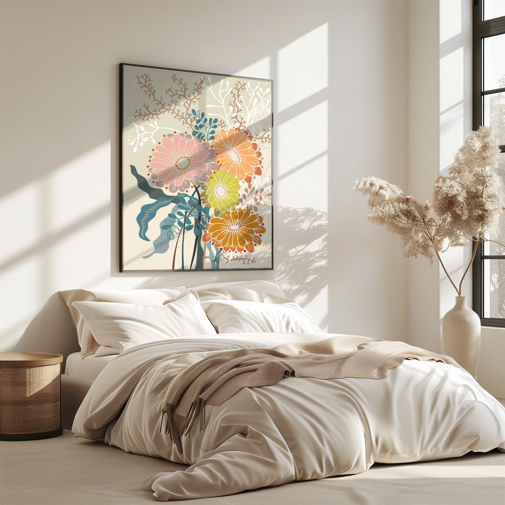 Springtime Daisies Earthy Tones | Poster