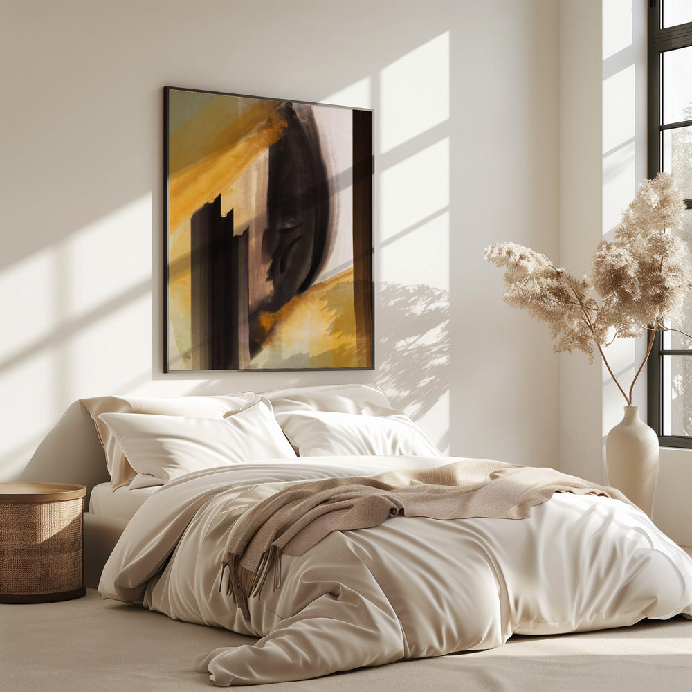 Dynamic Brushstrokes In Earthy Tones Of Black | Poster