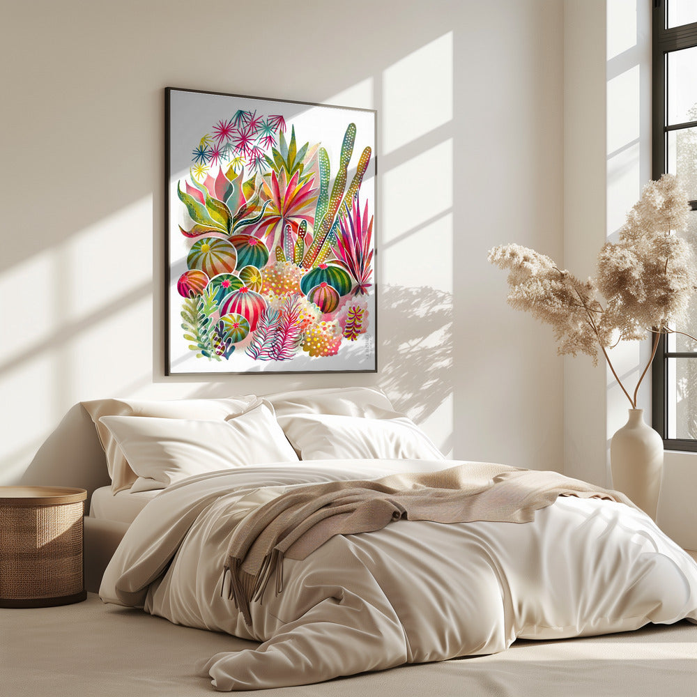 Flowering Succulent And Cacti Garden | Poster