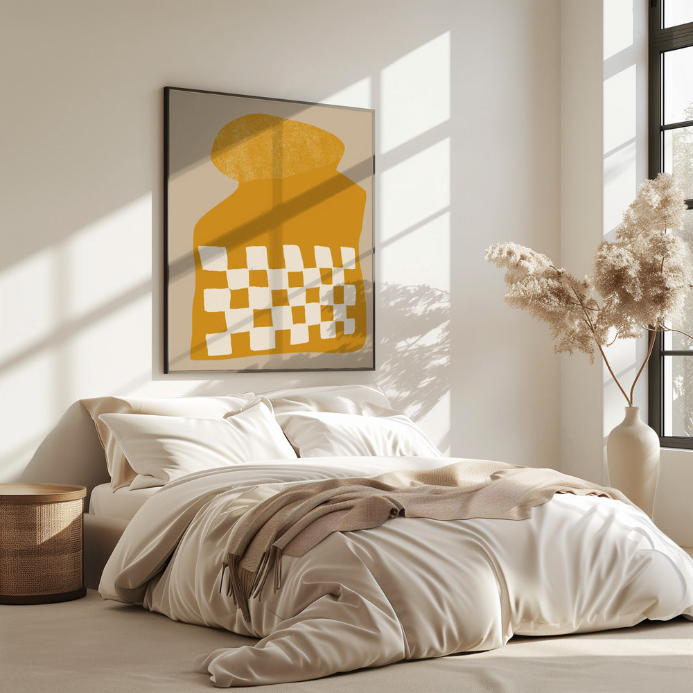Golden Checkered Form | Poster