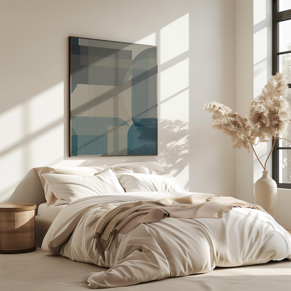 Woven Blue and Neutral Abstract Layers 1 | Poster