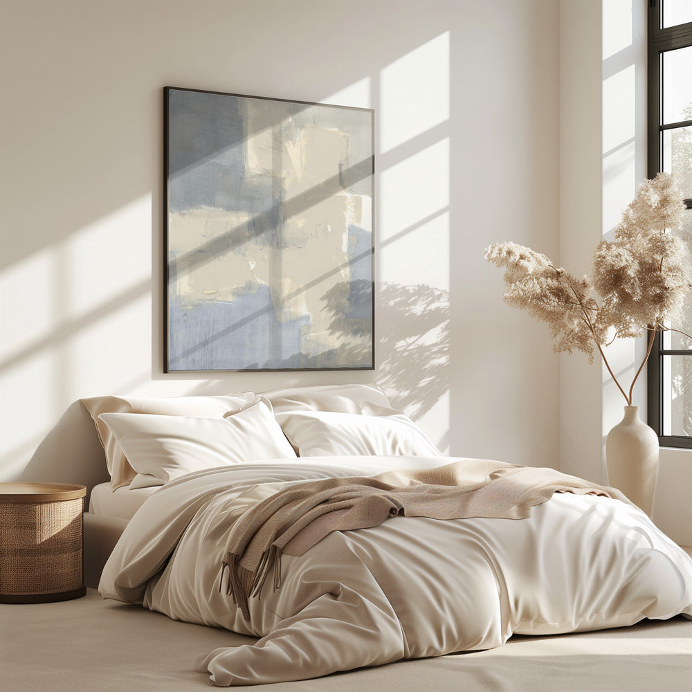 Abstract Neutral Grey and Beige Shapes 1 | Poster
