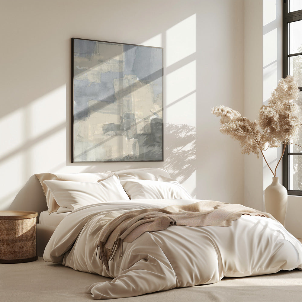 Abstract Neutral Grey and Beige Shapes 2 | Poster