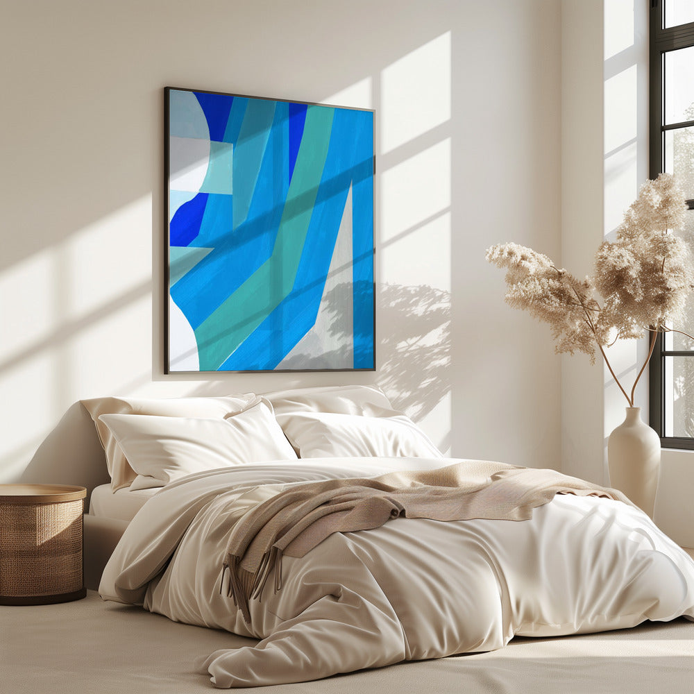 Blue French Stripes 2 | Poster