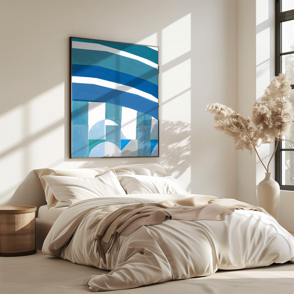 Blue French Stripes 3 | Poster