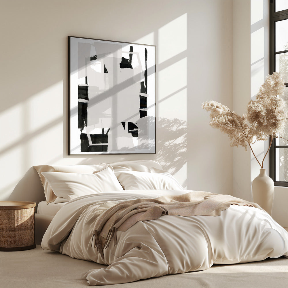 Black and White Abstract Composition No.6 | Poster