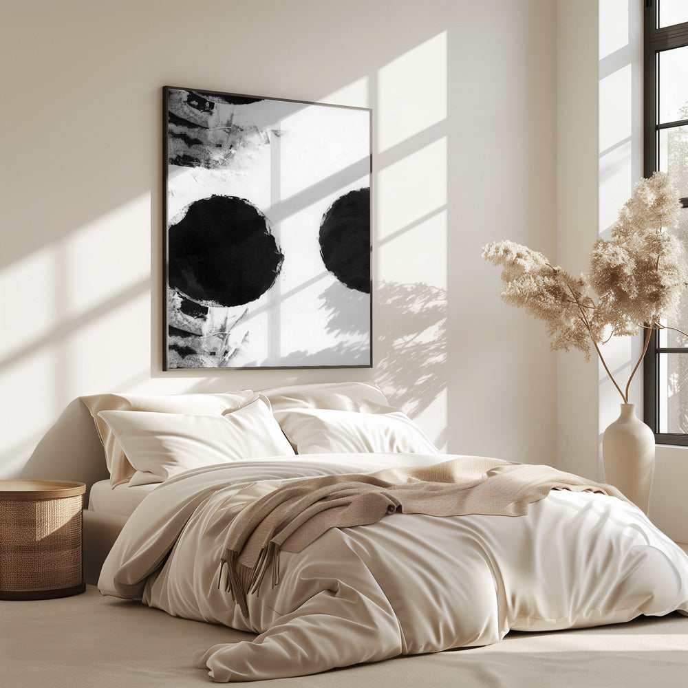 Black and White Abstract Dots 3 | Poster
