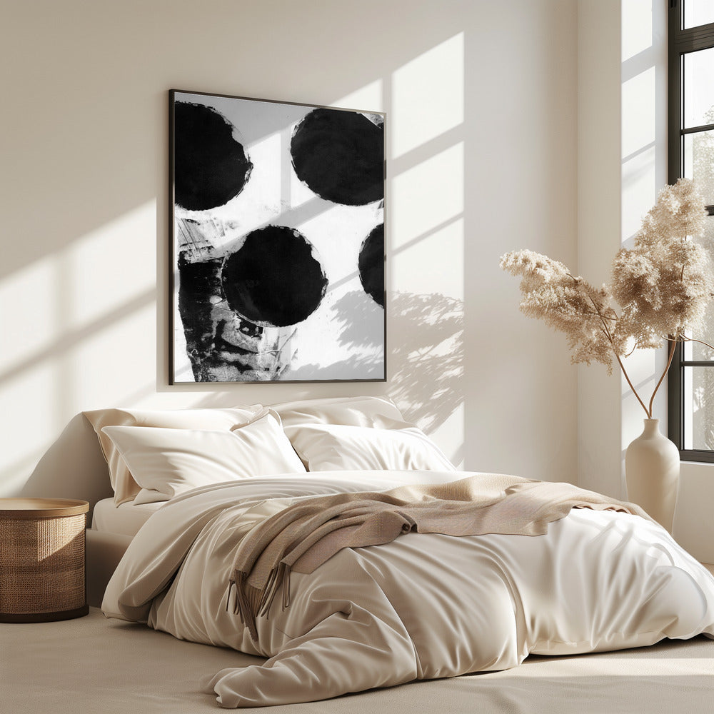 Black and White Abstract Dots 4 | Poster