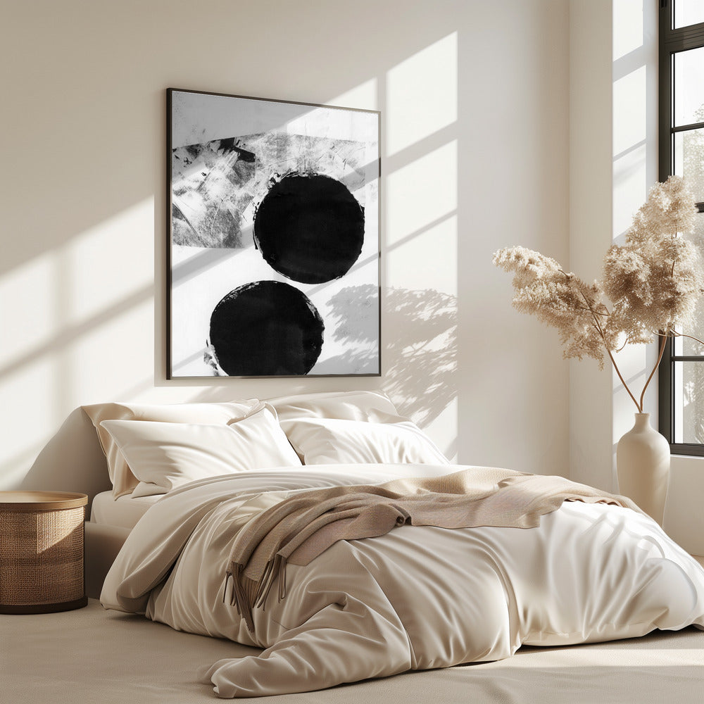 Black and White Abstract Dots 5 | Poster