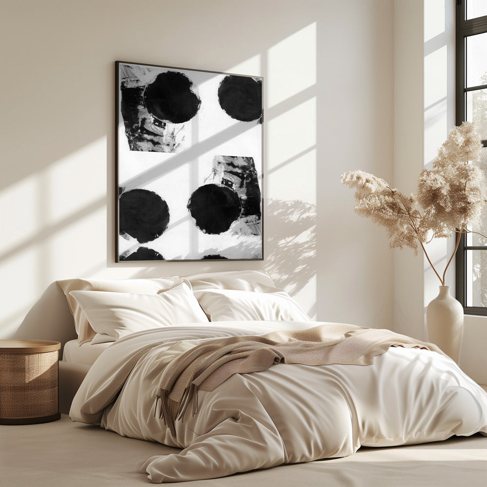 Black and White Abstract Dots 8 | Poster